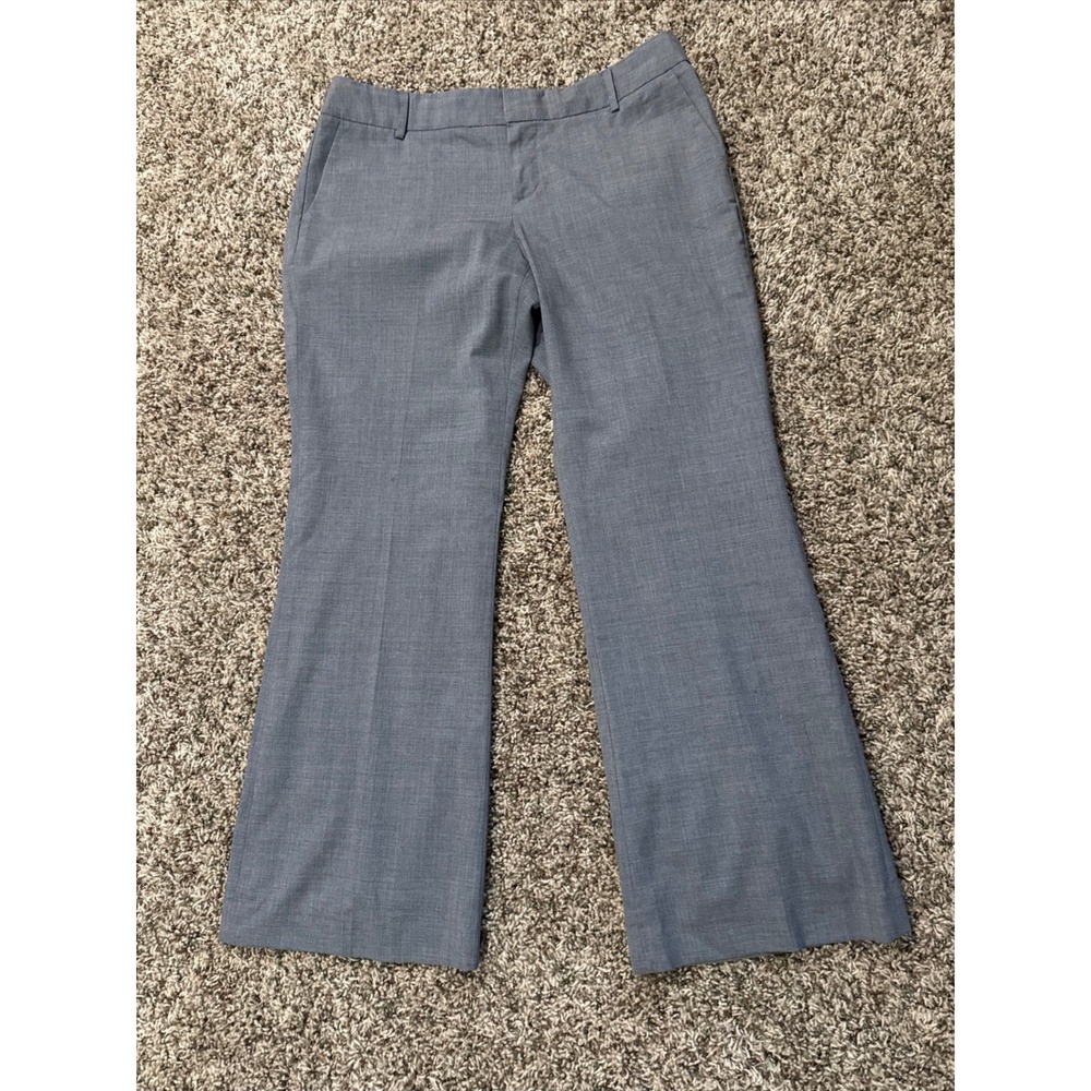 Banana Republic Petites Grey Wide Leg Dress Pants 12P Heathered Trousers Y2K